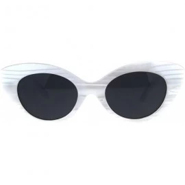 Cat Eye Womens Classic Cat Eye Mod Plastic Goth Sunglasses - Pearl Black - CO18E4I5H3O $13.60