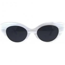 Cat Eye Womens Classic Cat Eye Mod Plastic Goth Sunglasses - Pearl Black - CO18E4I5H3O $29.53