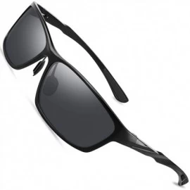 Sport Polarized Driiving Sunglasses Cycling Running - Black Frame Black Lens - C6194W8W42X $33.09