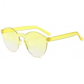 Square New Fashion Women Flat Sunglasses Luxury Er Sun Glasses Eyewear Candy Color Mirror UV400 Oculos De Sol - Yellow - CH19...