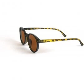 Round Classic Retro Fashion Round Frame Sunglasses P2057 - Tortoise-brown Lens - CD11BOTVXTP $18.60