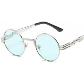 Round Luxury Metal Sunglasses Women Round Sunglass Steampunk Coating Random Color - Green - CT18XEC306U $17.62