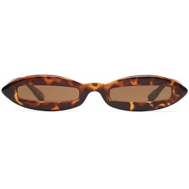 Oval Women Oval Frame Fashion Sunglass - Leopard/Tea - CS18DWL68RX $13.42