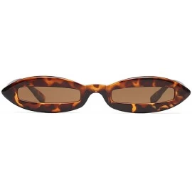 Oval Women Oval Frame Fashion Sunglass - Leopard/Tea - CS18DWL68RX $22.18