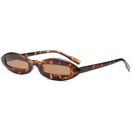 Oval Women Oval Frame Fashion Sunglass - Leopard/Tea - CS18DWL68RX $13.42