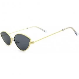 Cat Eye Fashion Trend Cat Eye Small Metal Frame Personality Sunglasses for Women - Golden Frame Gray Lens - CE18QYYT6NR $19.24