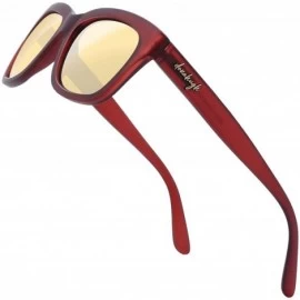 Wayfarer Polarized Sunglasses For Men Or Women Vintage Designer - Red - CG18NZGAR8U $86.59
