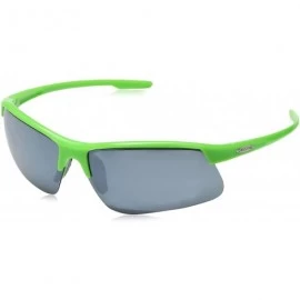 Sport Flyer Sunglasses - Green Frame/Silver Mirror Polycarbonate Lens - CM12O3U6THY $33.46