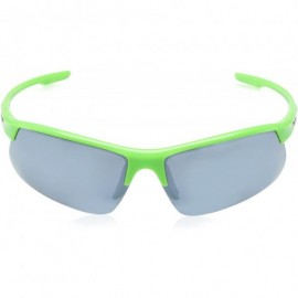 Sport Flyer Sunglasses - Green Frame/Silver Mirror Polycarbonate Lens - CM12O3U6THY $80.47