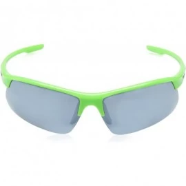 Sport Flyer Sunglasses - Green Frame/Silver Mirror Polycarbonate Lens - CM12O3U6THY $33.46