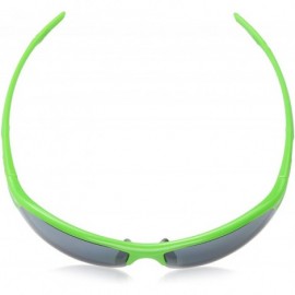 Sport Flyer Sunglasses - Green Frame/Silver Mirror Polycarbonate Lens - CM12O3U6THY $80.47
