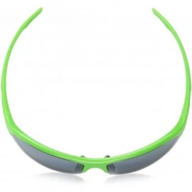 Sport Flyer Sunglasses - Green Frame/Silver Mirror Polycarbonate Lens - CM12O3U6THY $33.46