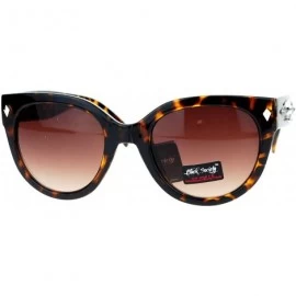 Rimless Skull Studded Womens Sunglasses Round Butterfly Fashion Eyewear - Tortoise - CK122KUO45L $17.90
