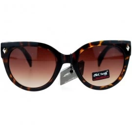 Rimless Skull Studded Womens Sunglasses Round Butterfly Fashion Eyewear - Tortoise - CK122KUO45L $9.53