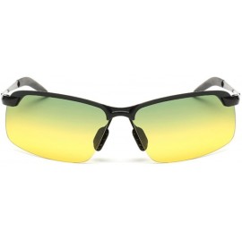 Sport Day Night Vision Sunglasses Polarized Wrap Glasses Yellow Tint Polycarbonate Lens Anti-glare Driving Eyewear - CQ18E2O4...