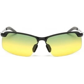 Sport Day Night Vision Sunglasses Polarized Wrap Glasses Yellow Tint Polycarbonate Lens Anti-glare Driving Eyewear - CQ18E2O4...