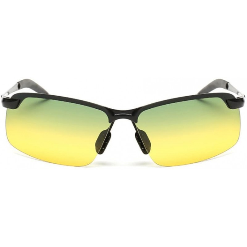 Sport Day Night Vision Sunglasses Polarized Wrap Glasses Yellow Tint Polycarbonate Lens Anti-glare Driving Eyewear - CQ18E2O4...