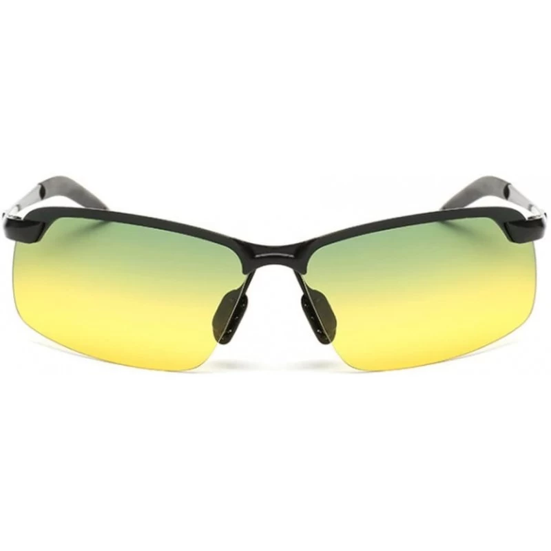Sport Day Night Vision Sunglasses Polarized Wrap Glasses Yellow Tint Polycarbonate Lens Anti-glare Driving Eyewear - CQ18E2O4...