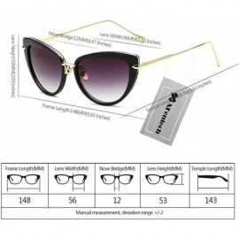 Oval Women Clear Lens Fashion Retro Cateye Eyeglasses Classic Eyewear Sunglasses - Black/Grey - CP1805QC4HN $10.95