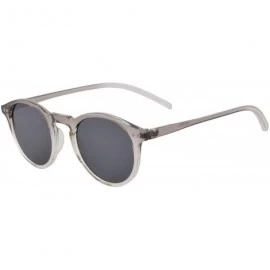 Round Womens Colorful Full Round Frame Sunglasses UV400 Beach-11746 - Transparent Grey Frame - C21943HR0EI $18.26