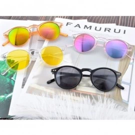 Round Womens Colorful Full Round Frame Sunglasses UV400 Beach-11746 - Transparent Grey Frame - C21943HR0EI $9.73