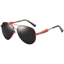 Aviator Classic Polarized Aviator Sunglasses for Women Men -100% UV 400 Protection - Red - C018R6SW5EC $12.36