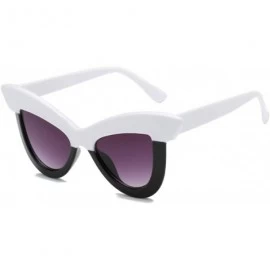 Cat Eye Vintage Cat Eye Sunglasses Women's Plastic Frame UV400 - White Black - CT18NI5YO9M $9.41