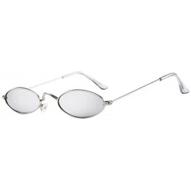 Goggle 2018 New Retro Small Oval Sunglasses Mens Womens Metal Frame Shades Eyewear - G - C118NOMXUMO $8.73