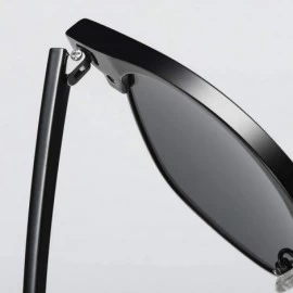 Round Retro Round Polarized Sunglasses for Men Women Driving UV400 Protection - Black Grey - C618O4YOEGY $11.48