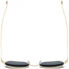Rimless Unisex Sunglasses Small Metal Frame Asymmetry Temple AE0520 - Gold&black - CT12O6PPN0K $13.55