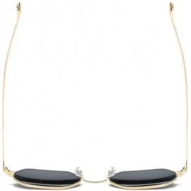 Rimless Unisex Sunglasses Small Metal Frame Asymmetry Temple AE0520 - Gold&black - CT12O6PPN0K $19.78