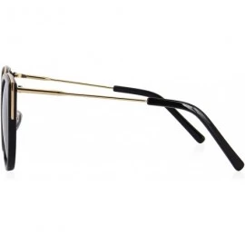 Oversized Cat Eye Sunglasses Women Retro Polarized Brand Sun Glasses S6018 - Black - CW186CWEY4N $12.84
