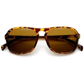 Aviator Classic Retro Fashion Keyhole Bridge Square Aviator Sunglasses (Tortoise Brown) - CD11J2QIV79 $17.86