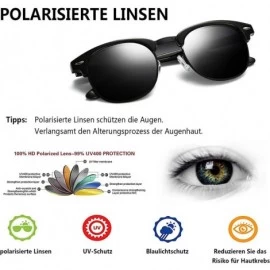 Rimless Polarized Sunglasses for Men and Women - Semi-Rimless Men Sunglasses polarized uv protection WP2006 - All Black - CZ1...