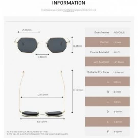 Rimless Unisex Sunglasses Small Metal Frame Asymmetry Temple AE0520 - Gold&black - CT12O6PPN0K $19.78