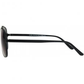 Square Retro Fashion Womens Sunglasses Lite Weight Matted Soft Square Mirror Lens - Black (Blue Mirror) - C1186RMAAGG $9.77