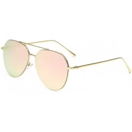Oversized 2018 Aviation Sunglasses Women Brand Designer Pilot Sunglass Female Men Sun Glasses Mirror - Pink - CT197A39W0L $15.30