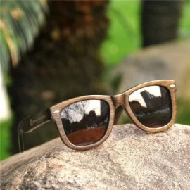 Aviator Wood Sunglasses with Polarized lenses for Men&Women Handmade Bamboo Wooden Sunglasses - X Polished Brown 2 - C818QZQ8...