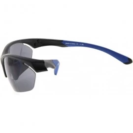 Sport Retro Mens Womens Sports Half-Rimless Bifocal Sunglasses - Black Frame/Blue Arm - C5189X5K6UM $20.36