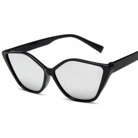Aviator New Vintage Black Cat Eye Sunglasses Women Fashion Brand Designer Mirror C7 - C7 - CI18YKSYOL0 $16.76