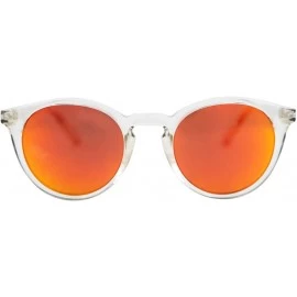 Oval Hobbes - Round Contemporary Designer Sunglasses with UV400 protection - Crystal Red Revo - C218RNOCW7A $58.47