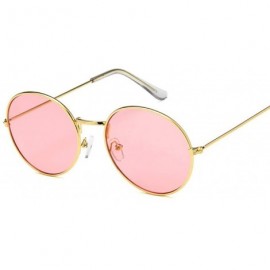 Oval Retro Oval Sunglasses Men Women UV400 Vintage Metal Frame Sun Glasses Fashion Lunette De Soleil Femme - C4197Y7RZWZ $27.12