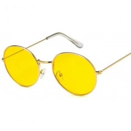 Oval Retro Oval Sunglasses Men Women UV400 Vintage Metal Frame Sun Glasses Fashion Lunette De Soleil Femme - C4197Y7RZWZ $27.12