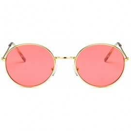 Oval Retro Oval Sunglasses Men Women UV400 Vintage Metal Frame Sun Glasses Fashion Lunette De Soleil Femme - C4197Y7RZWZ $27.12
