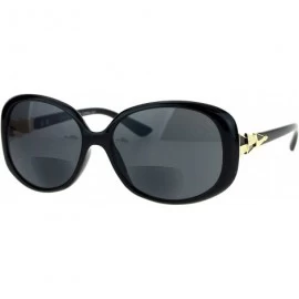 Rectangular Womens Bifocal Lens Sunglasses Readers Oval Rectangular Fashion UV 400 - Black - CZ185M8UXWS $8.49