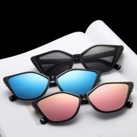 Aviator New Vintage Black Cat Eye Sunglasses Women Fashion Brand Designer Mirror C7 - C7 - CI18YKSYOL0 $16.76