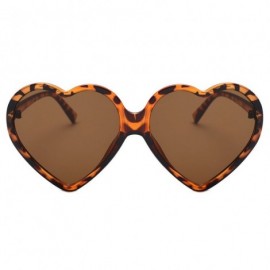 Oversized Heart Shaped Oversized Sunglasses Integrated - Brown - CH18Q43G2A5 $17.35
