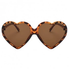 Oversized Heart Shaped Oversized Sunglasses Integrated - Brown - CH18Q43G2A5 $15.47