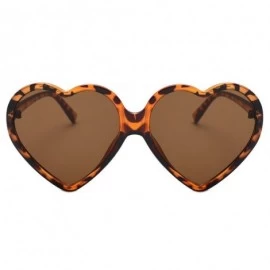 Oversized Heart Shaped Oversized Sunglasses Integrated - Brown - CH18Q43G2A5 $9.41