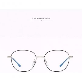 Round Computer Reading Glasses Lighweight Metal Frame Blue Light Blocking Readers for Men Women Business Work - Silver - C519...
